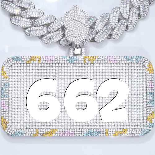 CUSTOM LETTER NECKLACE 3D COLORFUL SQUARE