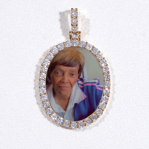 3D Oval Custom Picture Pendant