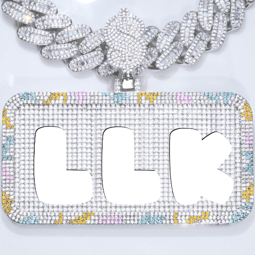 CUSTOM LETTER NECKLACE 3D COLORFUL SQUARE