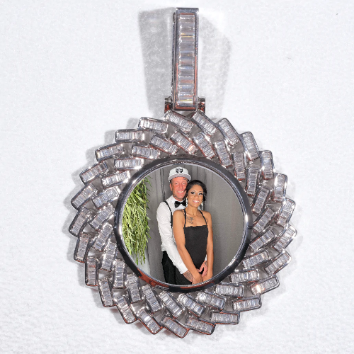 Large 3D Baguette Custom Picture Pendant