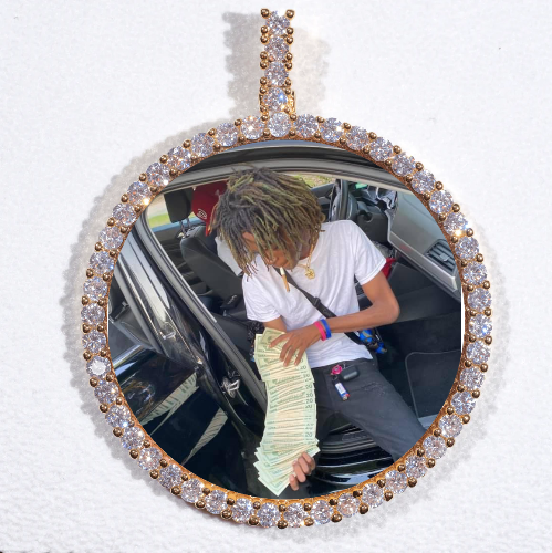LARGE 3D CIRCLE CUSTOM PICTURE PENDANT