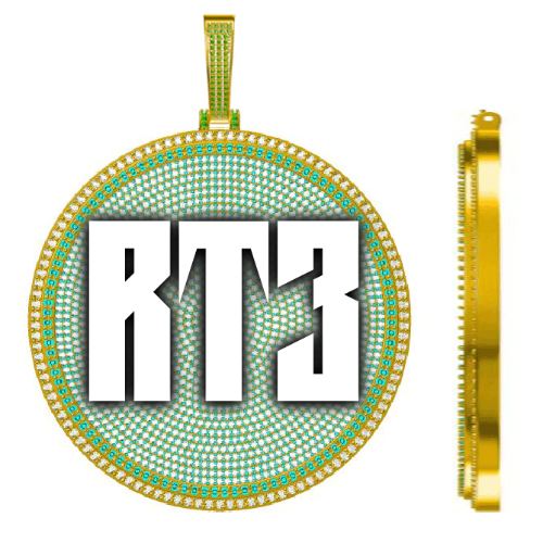 CUSTOM LETTER NECKLACE 3D BIG DISC
