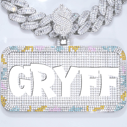 CUSTOM LETTER NECKLACE 3D COLORFUL SQUARE