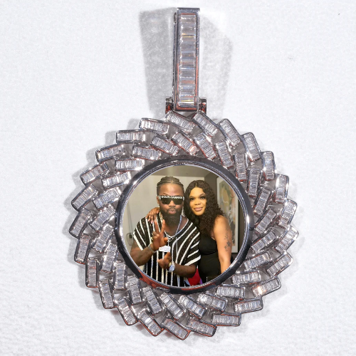 Large 3D Baguette Custom Picture Pendant