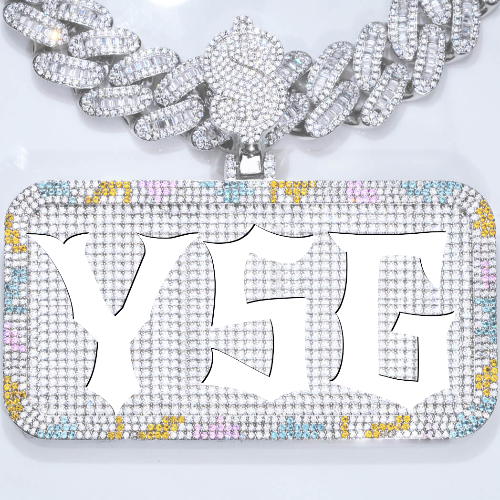 CUSTOM LETTER NECKLACE 3D COLORFUL SQUARE