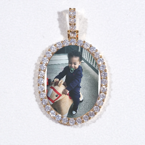 3D Oval Custom Picture Pendant