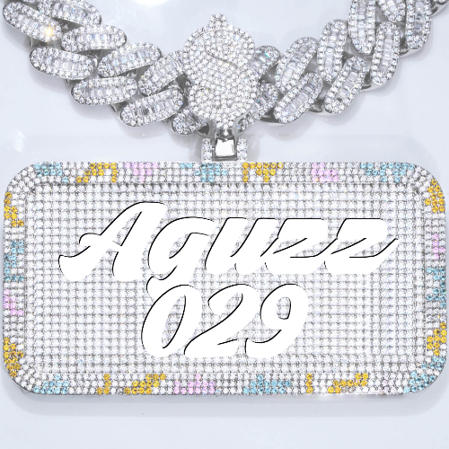CUSTOM LETTER NECKLACE 3D COLORFUL SQUARE