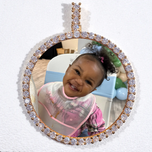 LARGE 3D CIRCLE CUSTOM PICTURE PENDANT