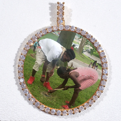 LARGE 3D CIRCLE CUSTOM PICTURE PENDANT