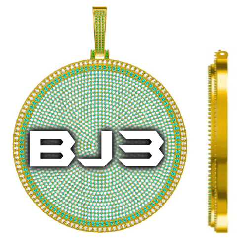 CUSTOM LETTER NECKLACE 3D BIG DISC