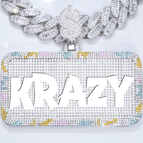 CUSTOM LETTER NECKLACE 3D COLORFUL SQUARE