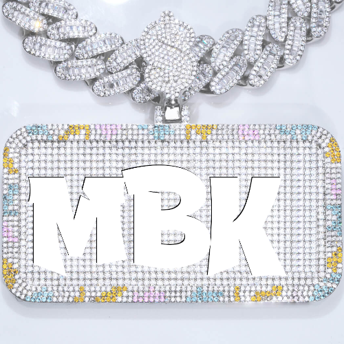 CUSTOM LETTER NECKLACE 3D COLORFUL SQUARE