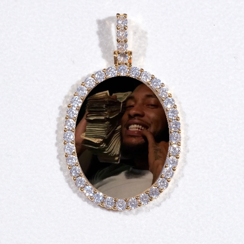 3D Oval Custom Picture Pendant