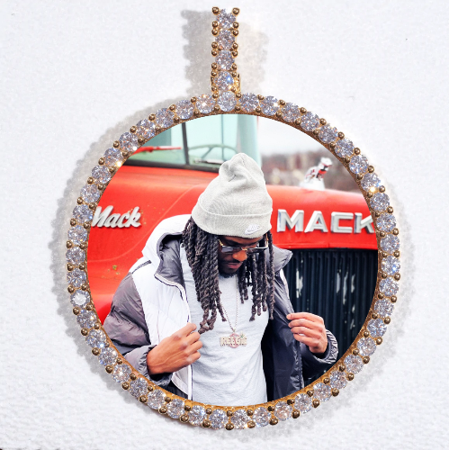 LARGE 3D CIRCLE CUSTOM PICTURE PENDANT