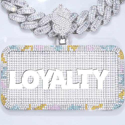 CUSTOM LETTER NECKLACE 3D COLORFUL SQUARE