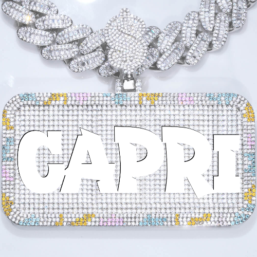 CUSTOM LETTER NECKLACE 3D COLORFUL SQUARE