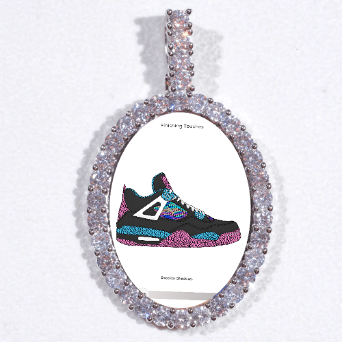 Large 3D Oval Custom Picture Pendant