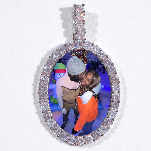 Large 3D Oval Custom Picture Pendant