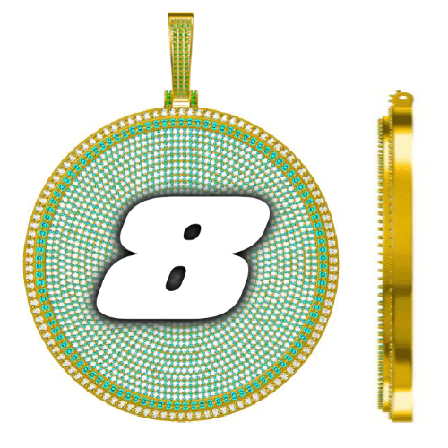 CUSTOM LETTER NECKLACE 3D BIG DISC