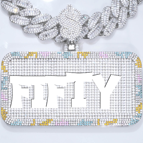 CUSTOM LETTER NECKLACE 3D COLORFUL SQUARE