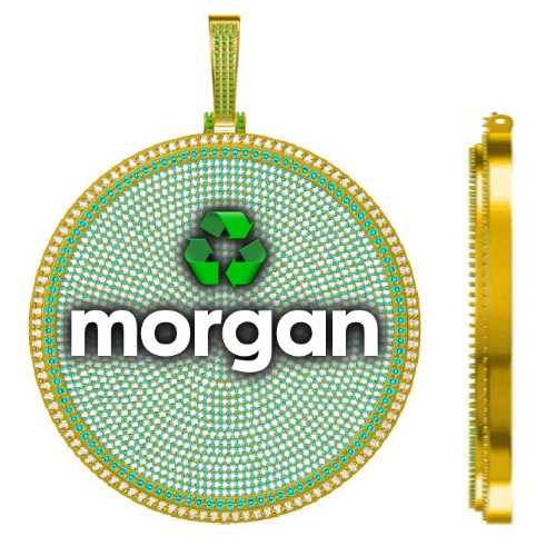 CUSTOM LETTER NECKLACE 3D BIG DISC