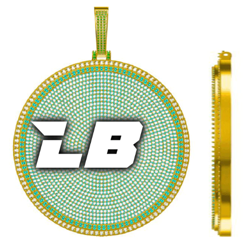 CUSTOM LETTER NECKLACE 3D BIG DISC