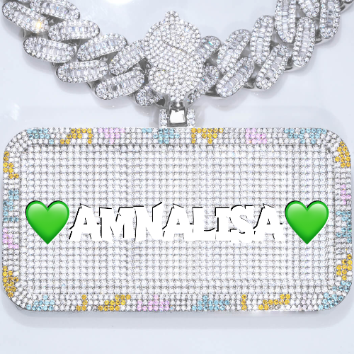 CUSTOM LETTER NECKLACE 3D COLORFUL SQUARE