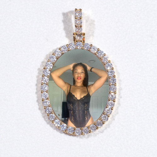 3D Oval Custom Picture Pendant