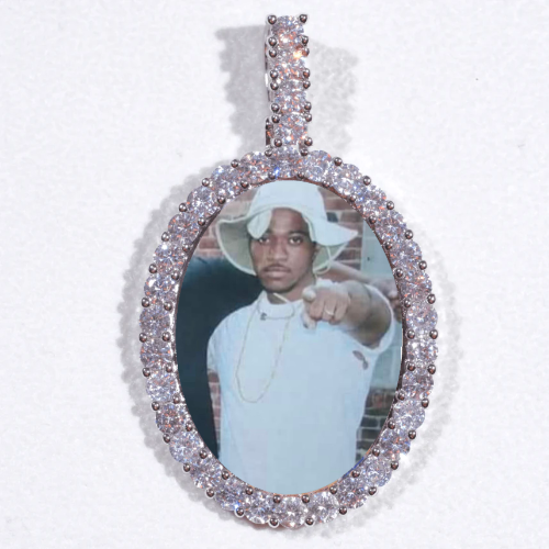 Large 3D Oval Custom Picture Pendant