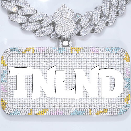 CUSTOM LETTER NECKLACE 3D COLORFUL SQUARE