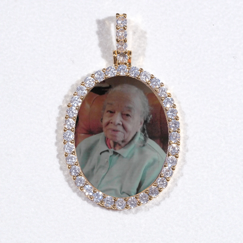 3D Oval Custom Picture Pendant