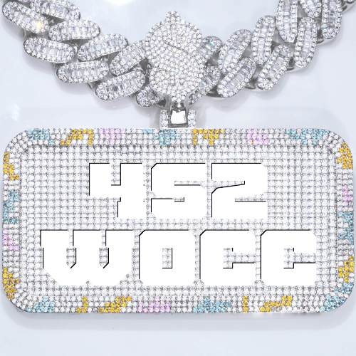 CUSTOM LETTER NECKLACE 3D COLORFUL SQUARE