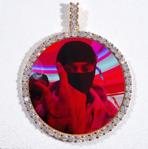 LARGE 3D CIRCLE CUSTOM PICTURE PENDANT