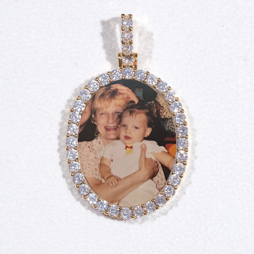 3D Oval Custom Picture Pendant