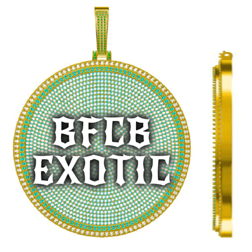 CUSTOM LETTER NECKLACE 3D BIG DISC