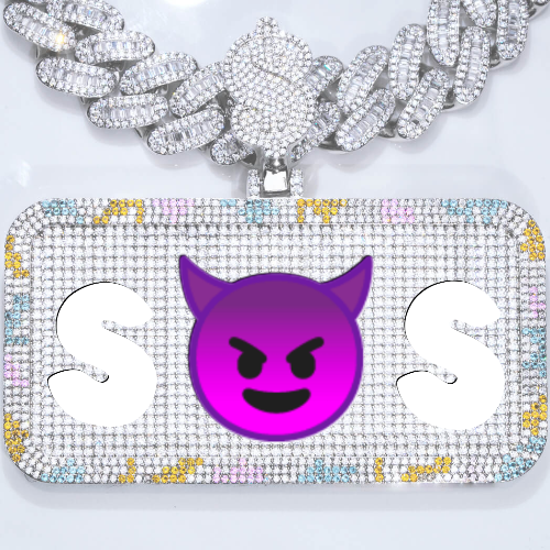 CUSTOM LETTER NECKLACE 3D COLORFUL SQUARE