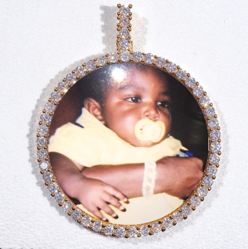 LARGE 3D CIRCLE CUSTOM PICTURE PENDANT