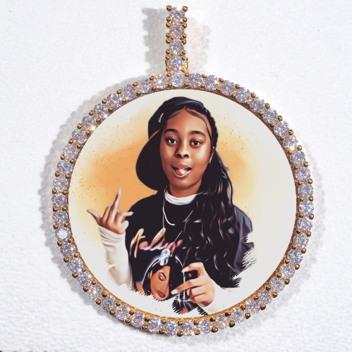 LARGE 3D CIRCLE CUSTOM PICTURE PENDANT