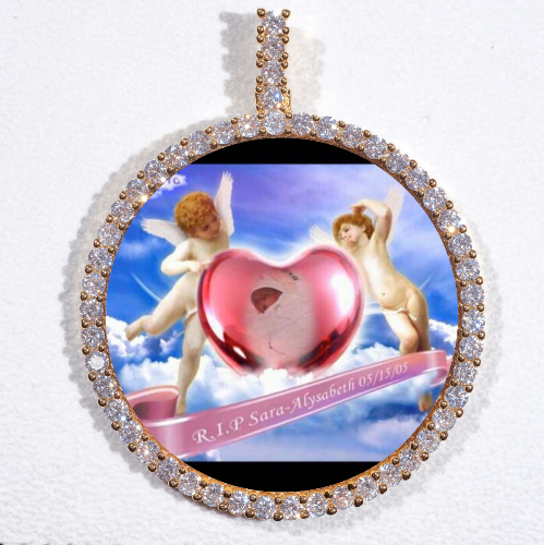 LARGE 3D CIRCLE CUSTOM PICTURE PENDANT