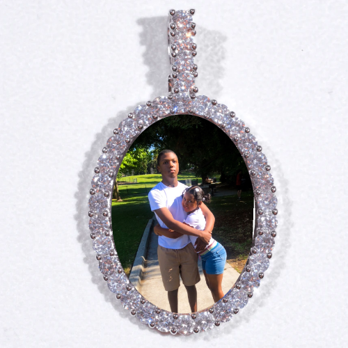 Large 3D Oval Custom Picture Pendant