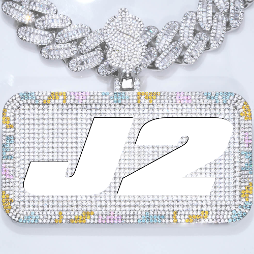 CUSTOM LETTER NECKLACE 3D COLORFUL SQUARE