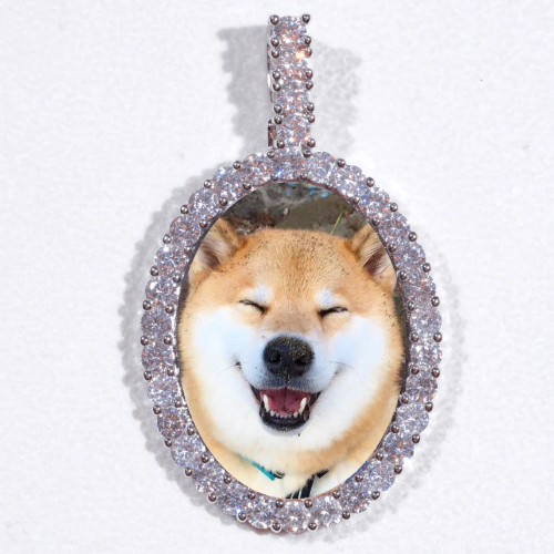Large 3D Oval Custom Picture Pendant