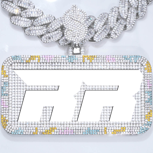 CUSTOM LETTER NECKLACE 3D COLORFUL SQUARE