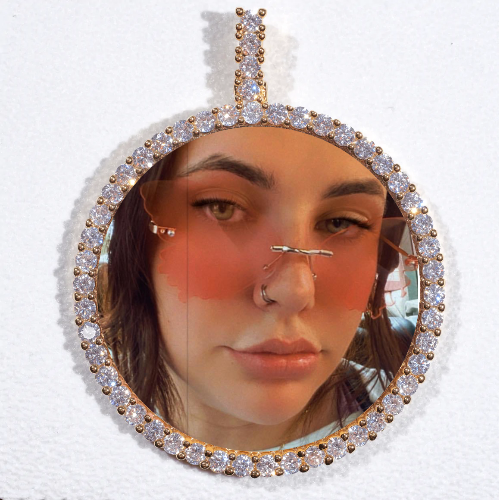 LARGE 3D CIRCLE CUSTOM PICTURE PENDANT