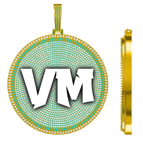 CUSTOM LETTER NECKLACE 3D BIG DISC