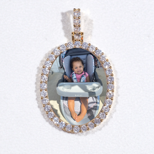 3D Oval Custom Picture Pendant