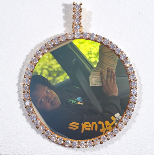LARGE 3D CIRCLE CUSTOM PICTURE PENDANT