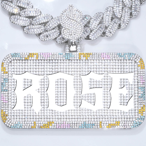 CUSTOM LETTER NECKLACE 3D COLORFUL SQUARE