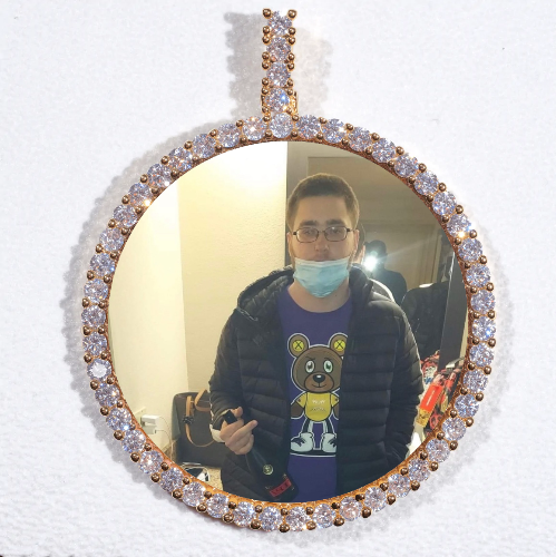 LARGE 3D CIRCLE CUSTOM PICTURE PENDANT