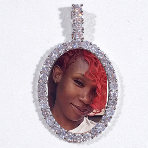 Large 3D Oval Custom Picture Pendant